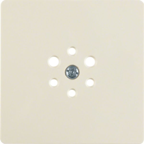 Central plate for 6-pin socket Central plate system white, glossy image 1