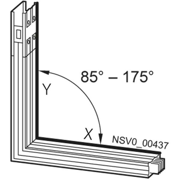 BD2A-1000-LV-Y*-G* KNEE FRONTSIDE X 0,36M / Y 0,36 M-1,25M 500A-1000A WINKEL 85 GR AD-175 GRAD image 1