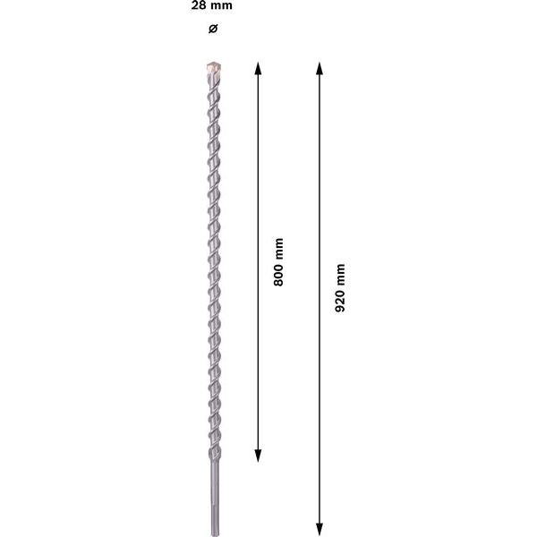 Hammer drill bit SDS-max-9 Natural Stone 28 x 800 x 920 mm image 1