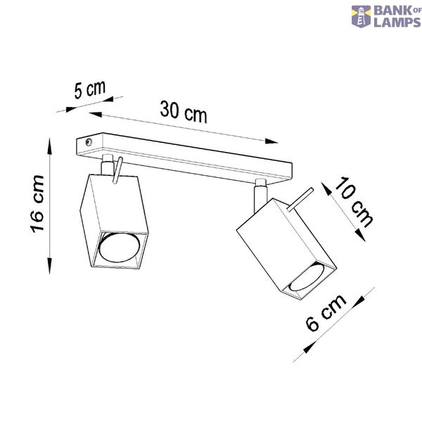 CEILING LAMP MERIDA 2 WHITE GU10 2X40W IP20 image 6