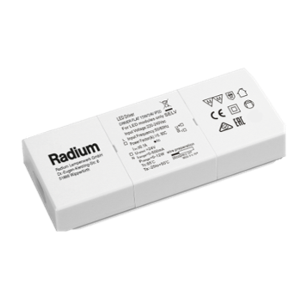 LED Strip operational gear, DRIVER FLAT 12W/24V IP20 RADIUM image 3