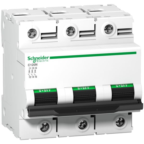 Miniature circuit-breaker, Acti9 C120N, 3P, 125 A, D curve, 10000 A (IEC 60898-1), 10 kA (IEC 60947-2) image 3