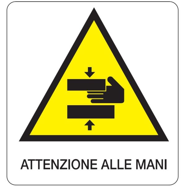 Danger sign - 330x350 mm - Attenzione alle mani image 1
