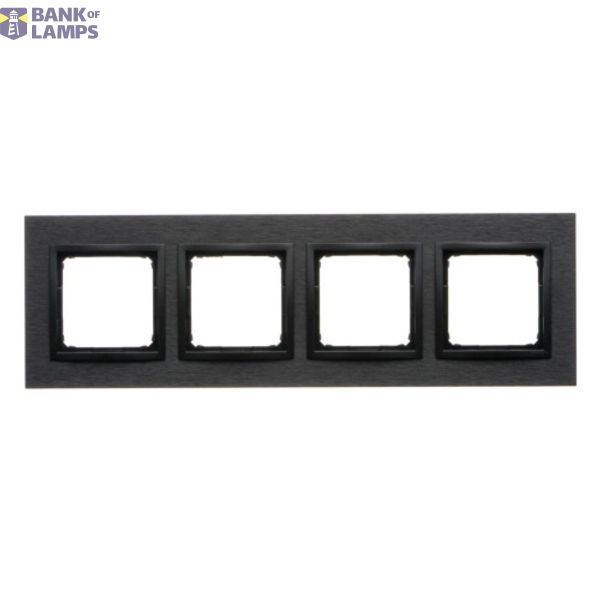 Quadruple frame, metal, inox dark image 1