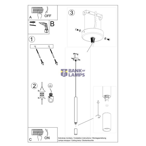 HANGING LAMP WEZYR 1 WHITE G9 1X40W IP20 image 6