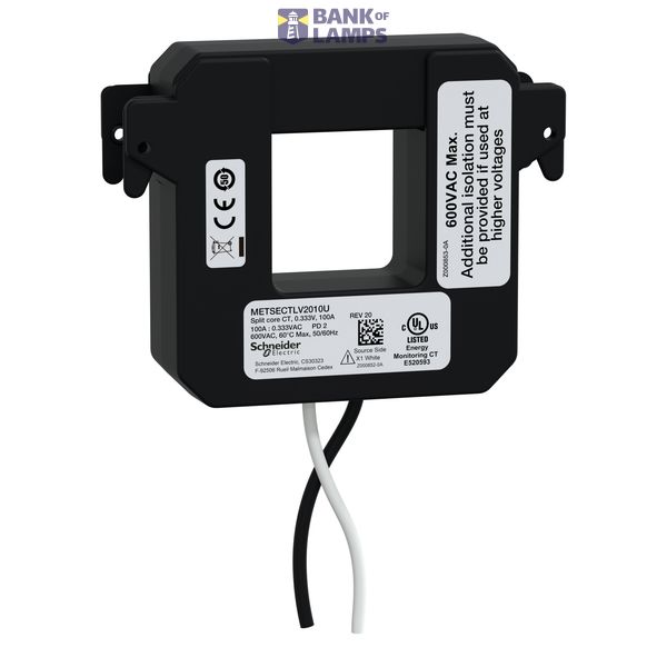Split core CT, .3V, 100A UL2808 image 1