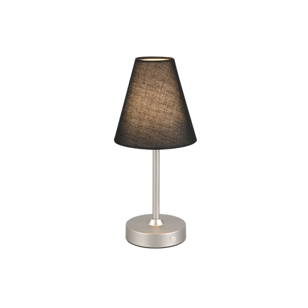 Kenny LED table lamp brushed steel/black rechargeable image 1