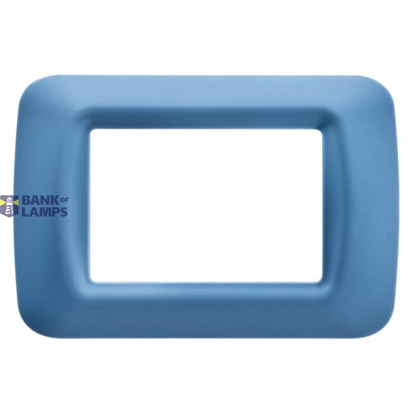 TOP SYSTEM PLATE - IN TECHNOPOLYMER GLOSS FINISHING - 3 GANG - SKY BLUE - SYSTEM image 3