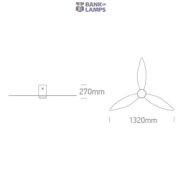 BLACK ABS CEILING FAN 35W LED 22W CCTV IP20 230V image 2