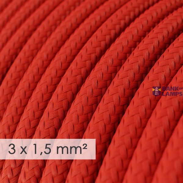 Large section electric cable 3x1,50 round - covered by rayon Red RM09 image 2