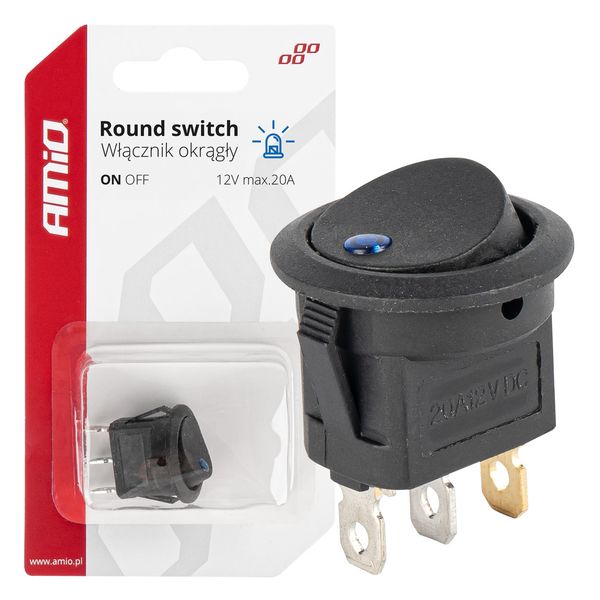 Round switch with blue light AMIO-03963 image 1