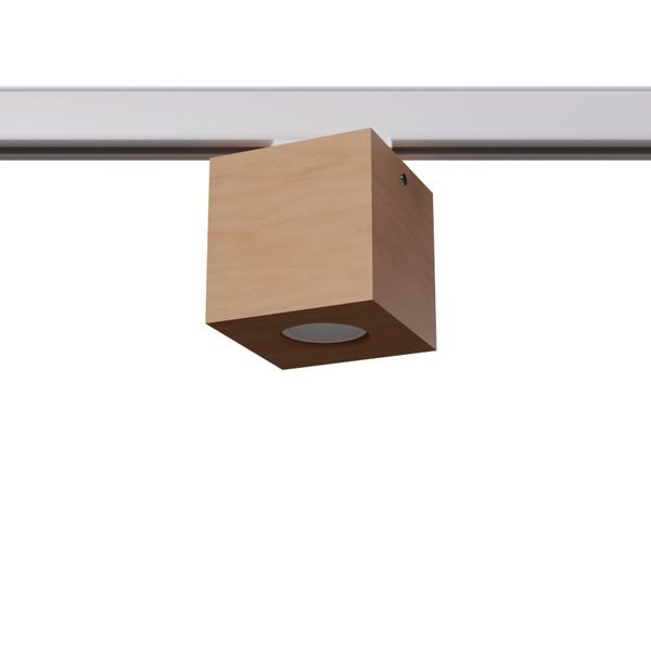 3-PHASE QUAD RAIL CEILING LAMP NATURAL WOOD GU10 WHITE image 1