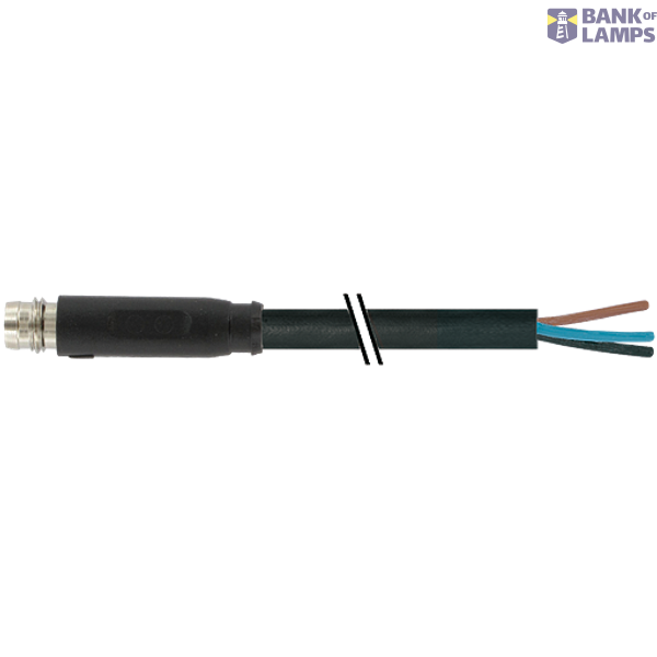M8 male 0° A-cod. snap-in with cable PUR 3x0.25 bk 7.5m image 2