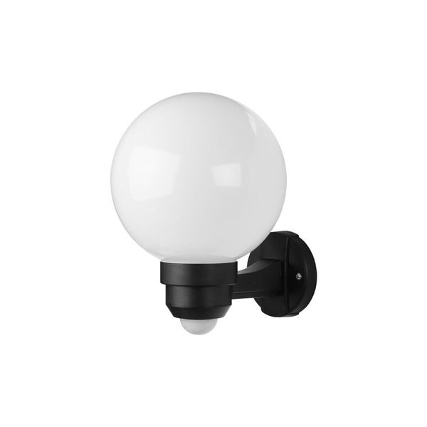 PANLUX Lamp PARK S 60W E27 prismatic milky black with IP33 sensor image 1
