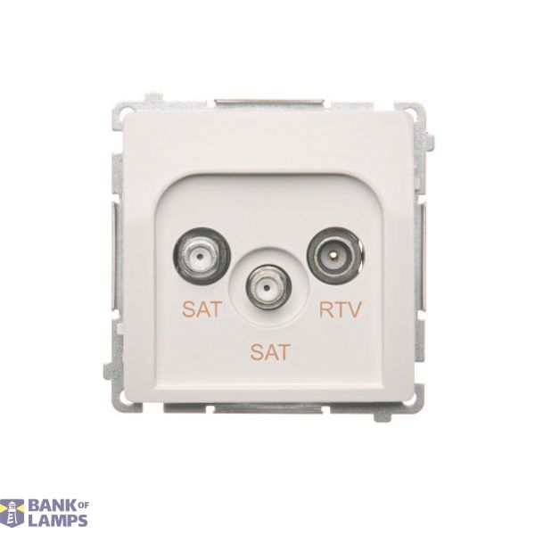 SAT-SAT-RTV double aerial socket, atten.: 1dB, white image 1