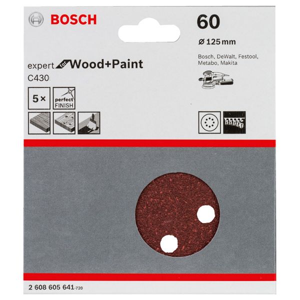 C430 sanding sheet, pack of 5 125 mm, 60 image 3