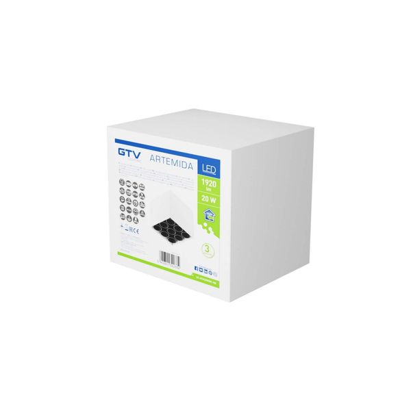 LED luminaire ARTEMIDA, 20 W, 1920 lm, 4000K, IP20, square, white image 2