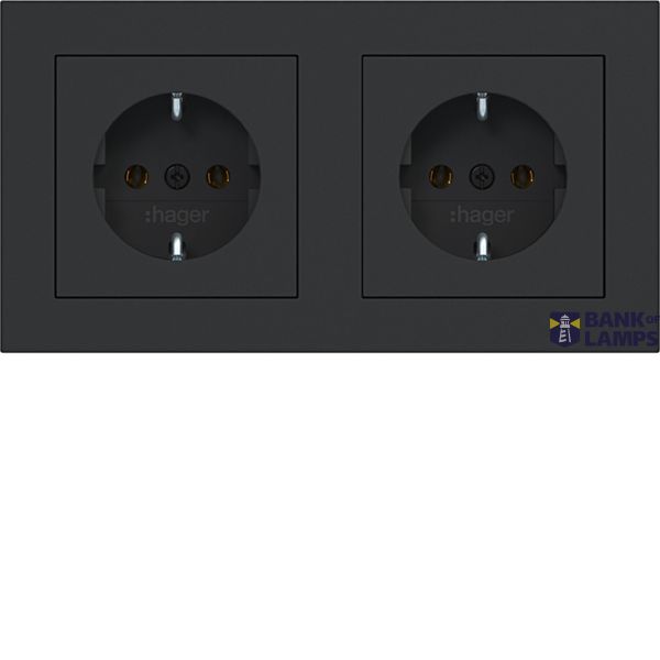 WCD RA 2V (duo box), cover frame, operated, single-piece, A.1 night black matte image 1