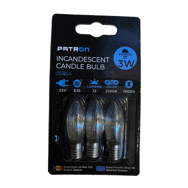 Incandescent Candle Bulb 3W E10 C6 23V Clear image 1