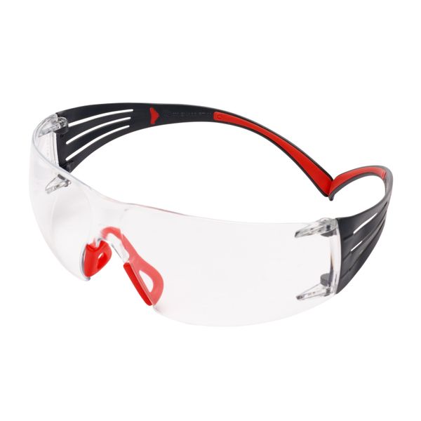 3M™ SecureFit™ 400 Safety Glasses, Red/Grey Frame,  Scotchgard™ Anti-F image 2