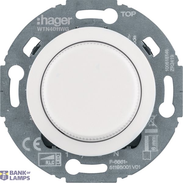 Universal rotary dimmer comf (R, L, C, LED), soft-click, Series 1930, pw image 1