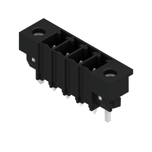 PCB plug-in connector, male header, Solder flange, THT/THR solder connection, 3.81 mm, Number of poles: 4, 180°, Solder pin length (l): 3.2 mm, tinned, black, Box image 2