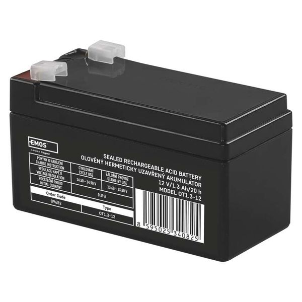 SLA battery 12V 1,3Ah faston 4,7 mm image 1
