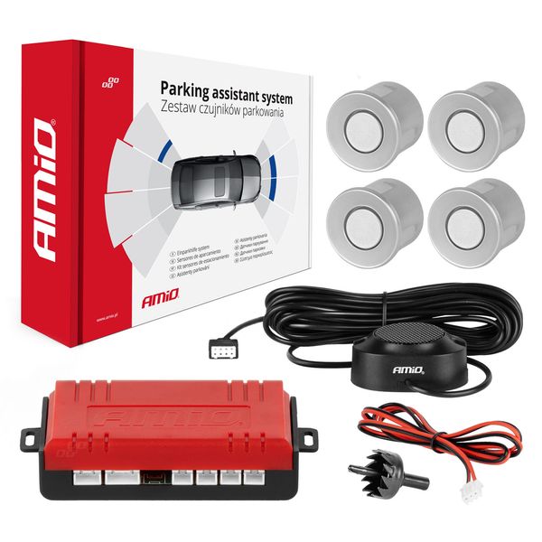 Parking assistant system Buzzer 4 sensor silver image 1
