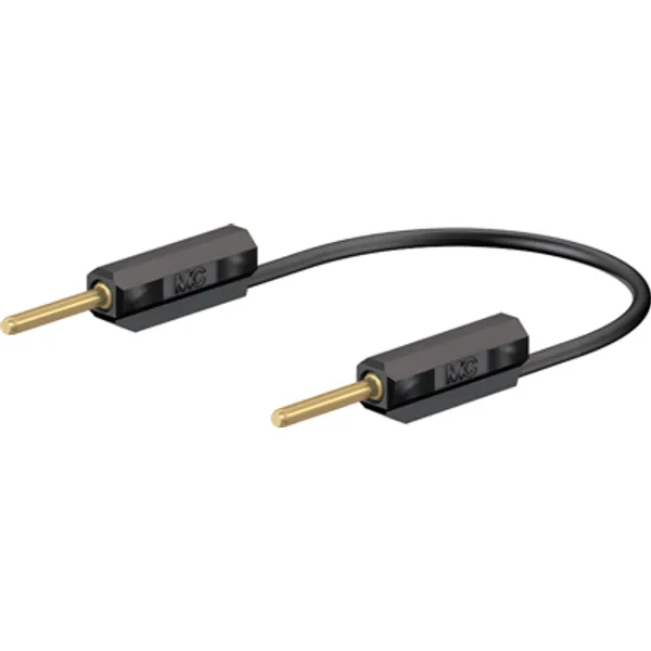 Measuring lead with (1 mm plug, rigid, straight) to (1 mm plug, rigid, straight), 150 mm, black, PVC, 0.127 mm², 28.0026-01521 image 1