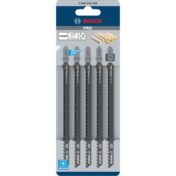 Jigsaw blade T 344 DP Precision for Wood 5 pcs. image 1