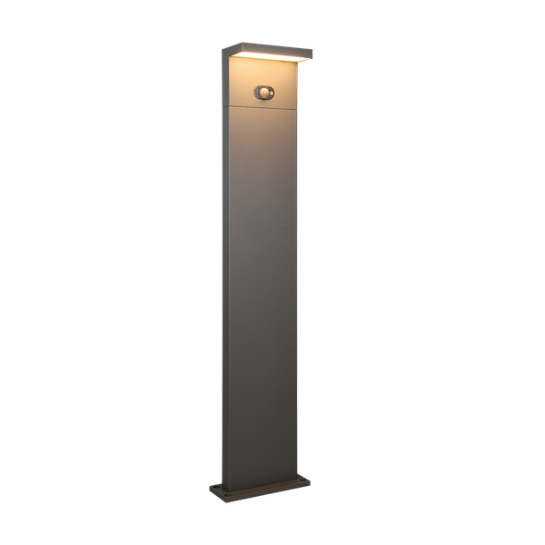 Blyde hybrid solar LED pole 100 cm anthracite rechargeable motion+dusk sensor image 1