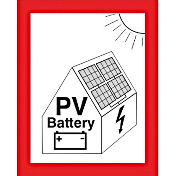 Fire protection sign PV-System with battery DIN 4066 image 1