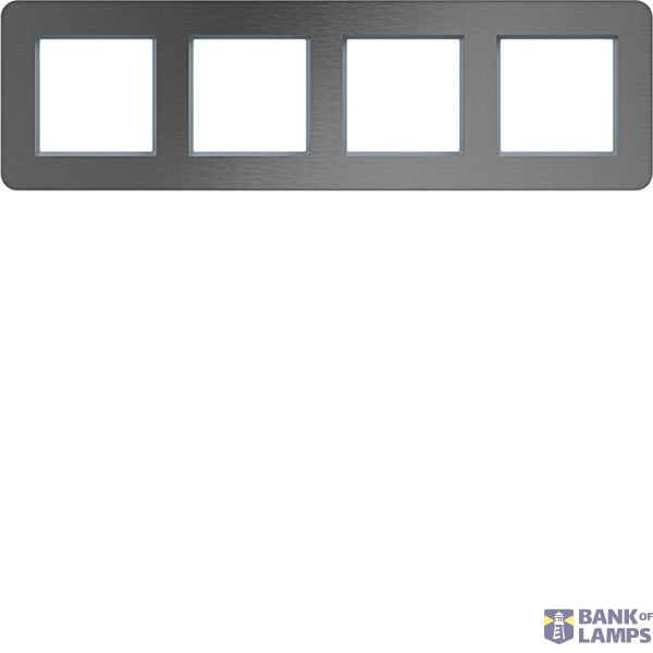 Cover frame 4-way horizontal, C.8, stainless steel image 1