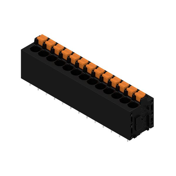 Printed circuit board terminals, 5.08 mm, Number of poles: 13, 180°, Solder pin length (l): 3.5 mm, tinned, black, PUSH IN with actuator, Clamping range, max. : 2.5 mm², Box image 4