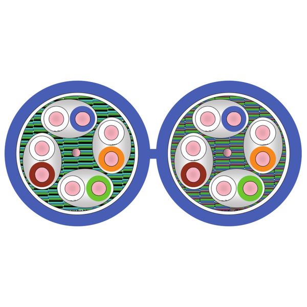 F/FTP Cable Cat.6a, 2x(4x2xAWG23/1), 500MHz, LS0H-3, Dca (The price is shown without markup on metals. Request a quote for accurate information) image 2