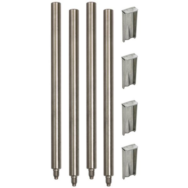 SET of base support rods 4x 16x200 mm StSt for four-legged stand image 1
