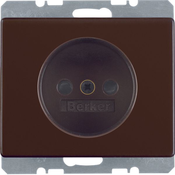 Socket outlet without earthing contact, Arsys, brown glossy image 1