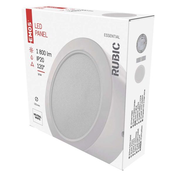 LED surface luminaire RUBIC, round, white, 18W, neutral white image 1