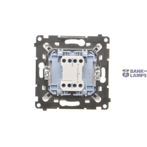 Single contact push button without pictogram, (module), 10AX, quick connection, satin, metallized image 1