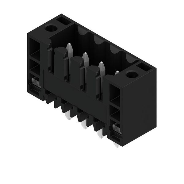 PCB plug-in connector, male header, Flange, THT solder connection, 3.50 mm, Number of poles: 4, 180°, Solder pin length (l): 4.5 mm, tinned, black, Box image 4