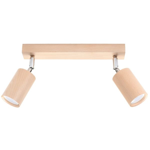 CEILING LAMP BERG 2 NATURAL WOOD GU10 2X40W IP20 image 1