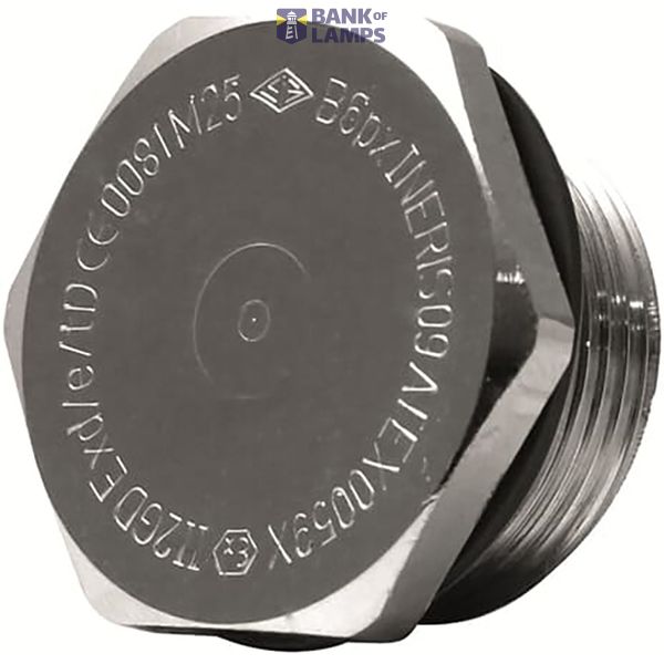 Plug Hexagonal with flat sealing ATEX EXE Nickel Plated Brass M16 Meta image 1