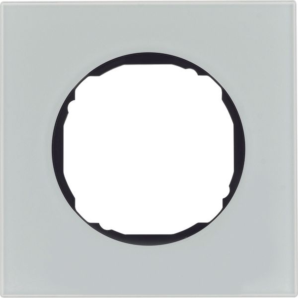 Frame 1gang, flat, R.8 glass polar white image 1