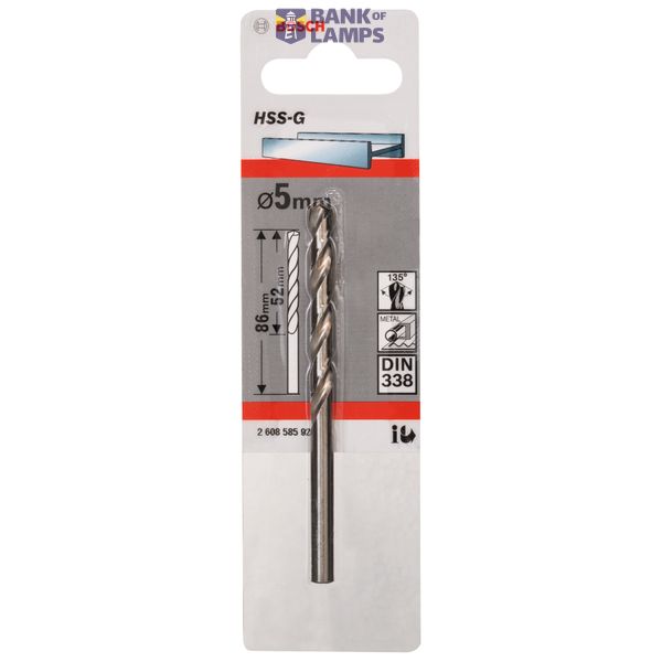 Metal drill bits HSS-G, DIN 338 5 x 52 x 86 mm 1 pcs. image 2