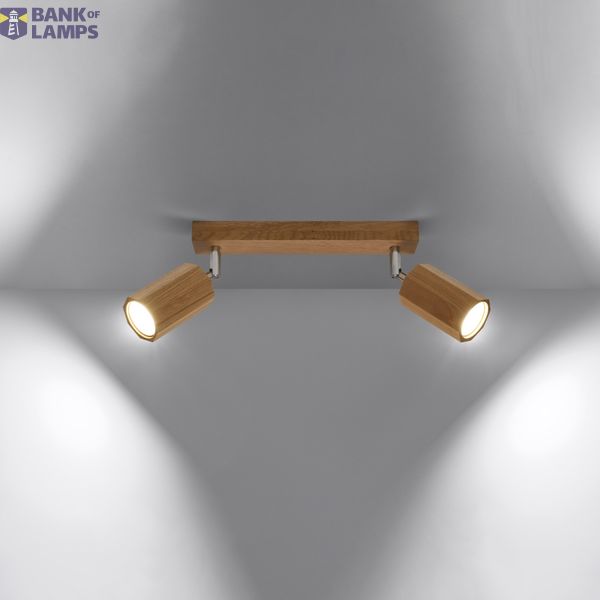 CEILING LAMP ZEKE 2 OAK GU10 2X40W IP20 image 7