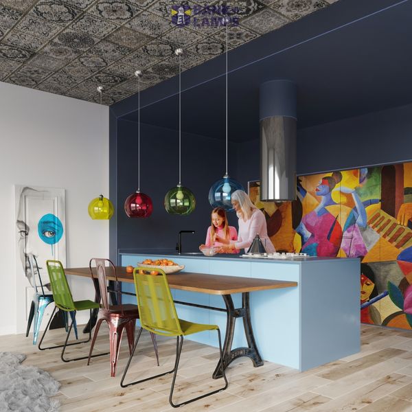 HANGING LAMP BALL YELLOW E27 1X60W IP20 image 8