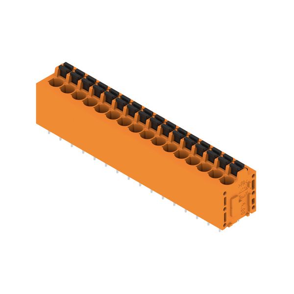 Printed circuit board terminals, 5.00 mm, Number of poles: 16, 180°, Solder pin length (l): 3.5 mm, tinned, orange, PUSH IN with actuator, Clamping range, max. : 2.5 mm², Box image 3