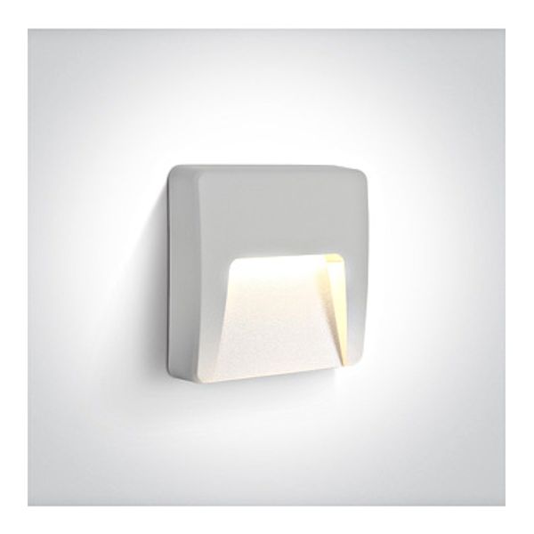 67418/W/V WHITE WALL LIGHT 3W CCTV DARK LIGHT IP65 230V image 1