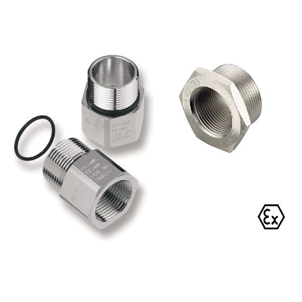 ADAP (adaptor, extensions and reductions), Adapter, M 63 ,M 40, IP54, Brass, nickel-plated image 1
