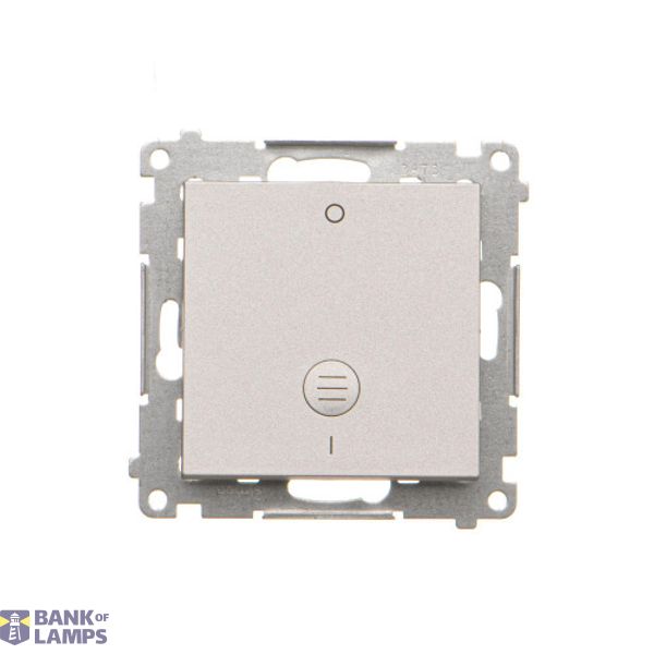 Double intermediate switch with indicator light, 10AX, matt aluminum image 1